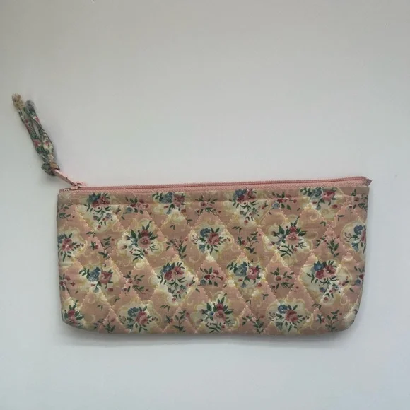 Vintage VERA BRADLEY 1996 Pastel Pink Cosmetic Case Travel - Picture 3 of 11